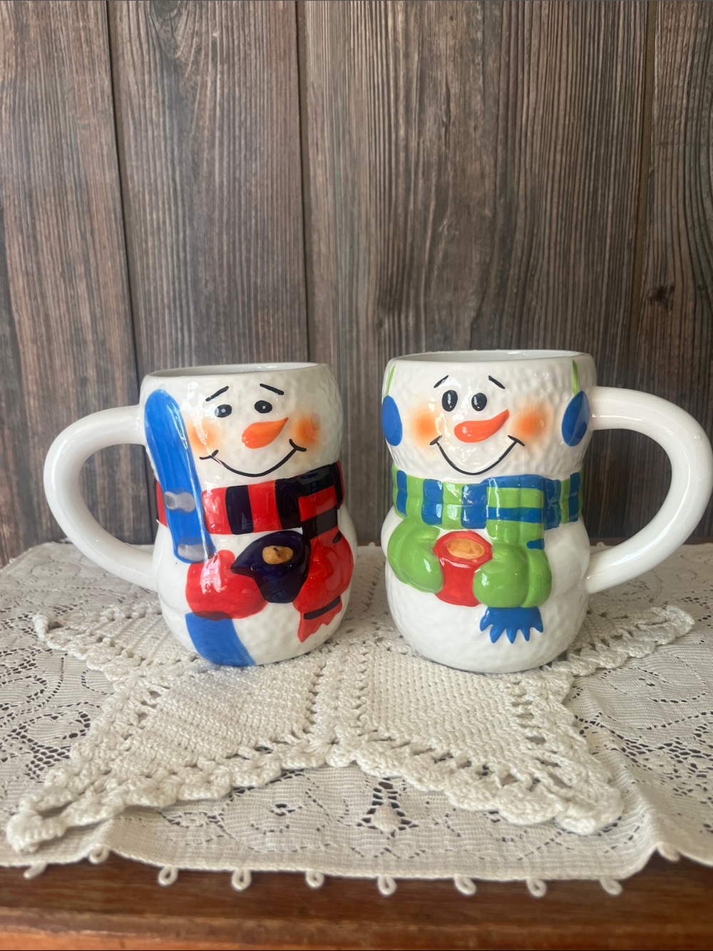 Set of two Bay Island Snowman mugs